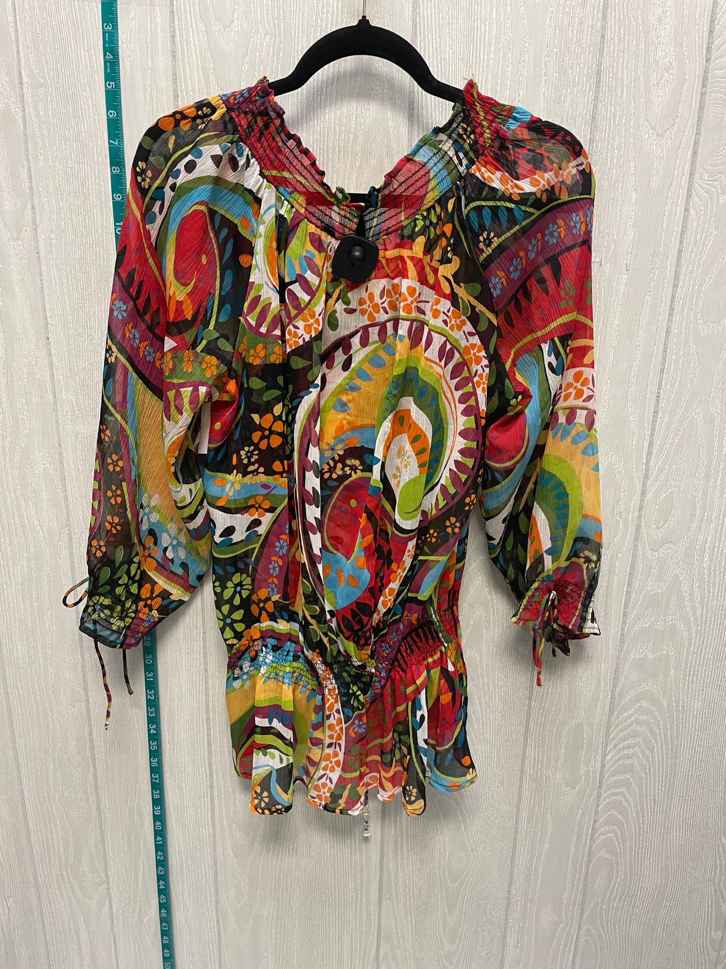 Multi-colored Blouse Long Sleeve Johnny Was, Size Xl