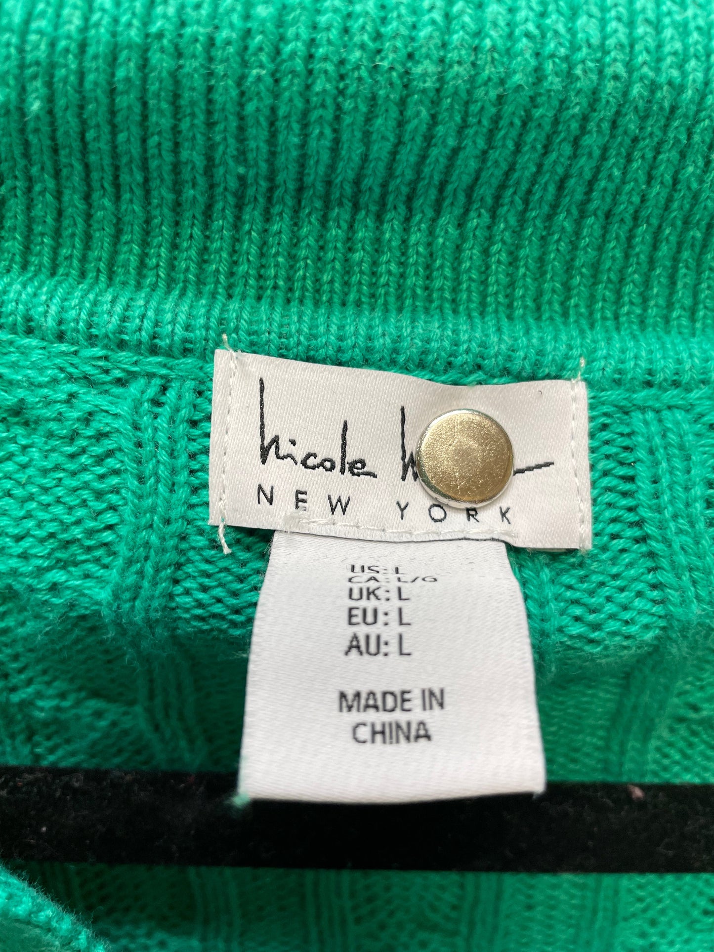 Sweater By Nicole Miller In Green, Size: L