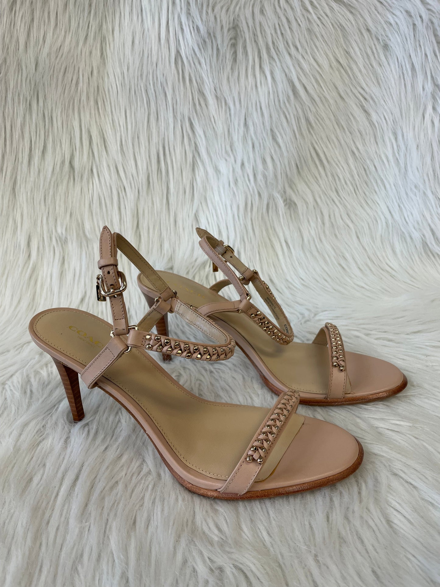 Sandals Designer By Coach In Tan, Size: 9.5