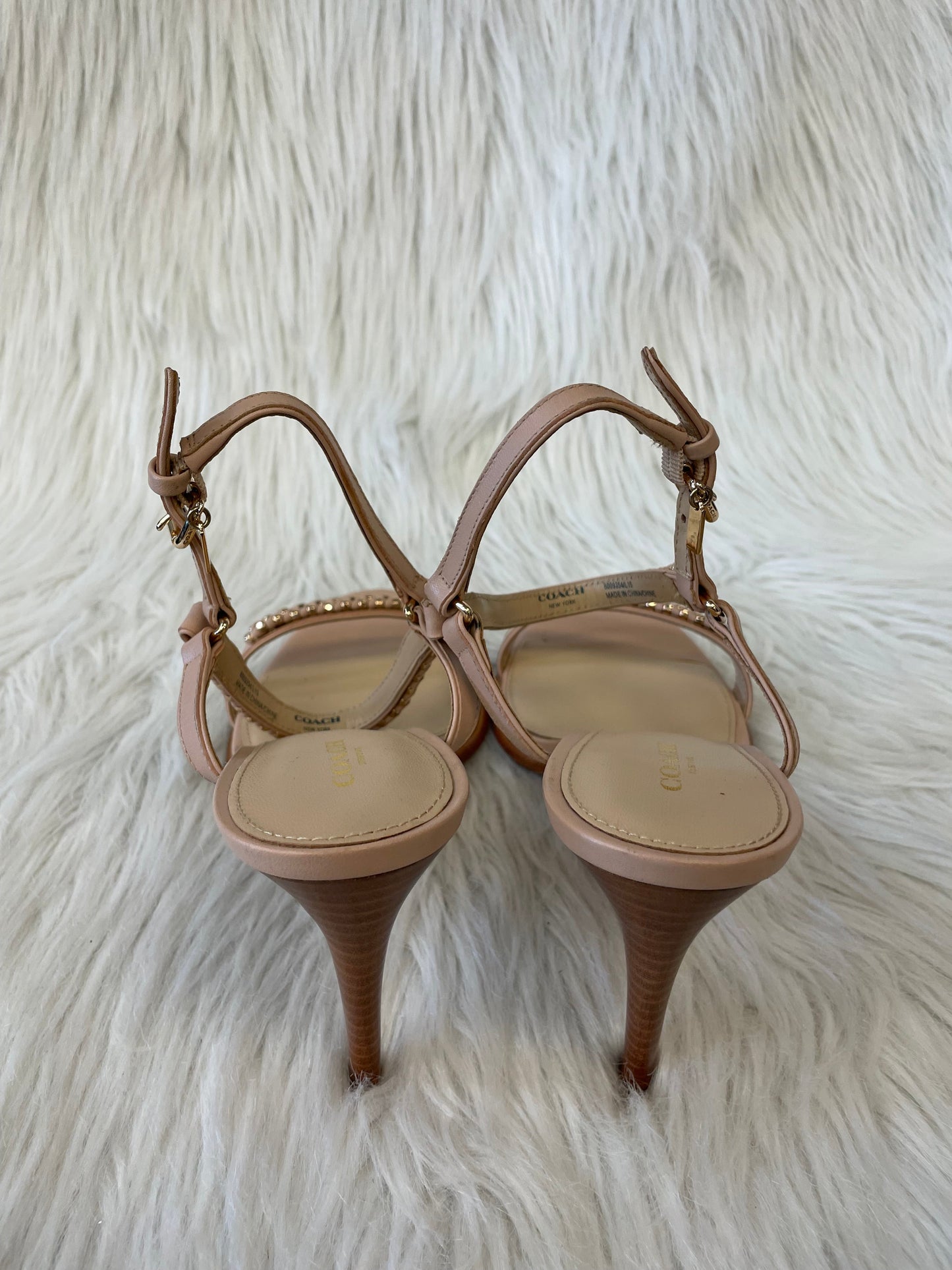 Sandals Designer By Coach In Tan, Size: 9.5