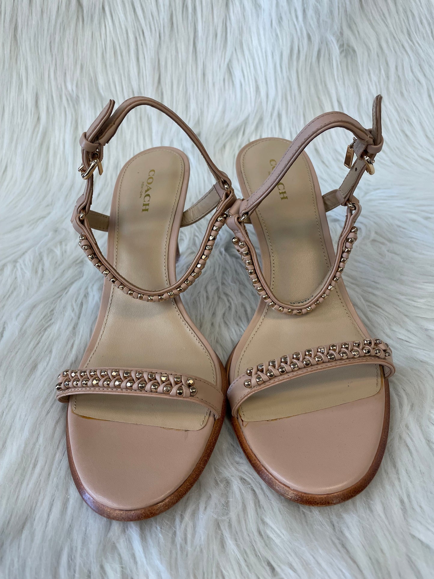 Sandals Designer By Coach In Tan, Size: 9.5