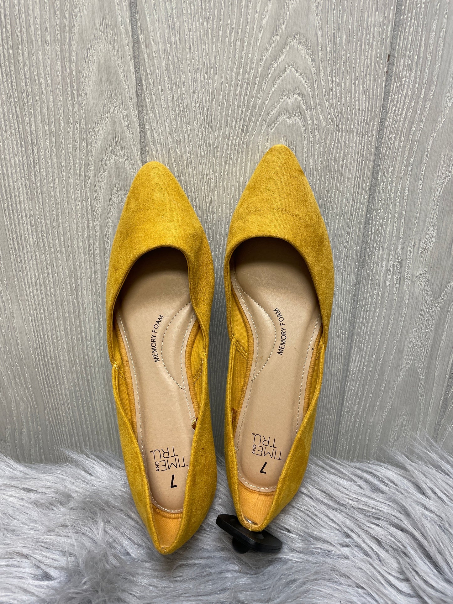 Shoes Flats By Time And Tru In Yellow, Size: 7