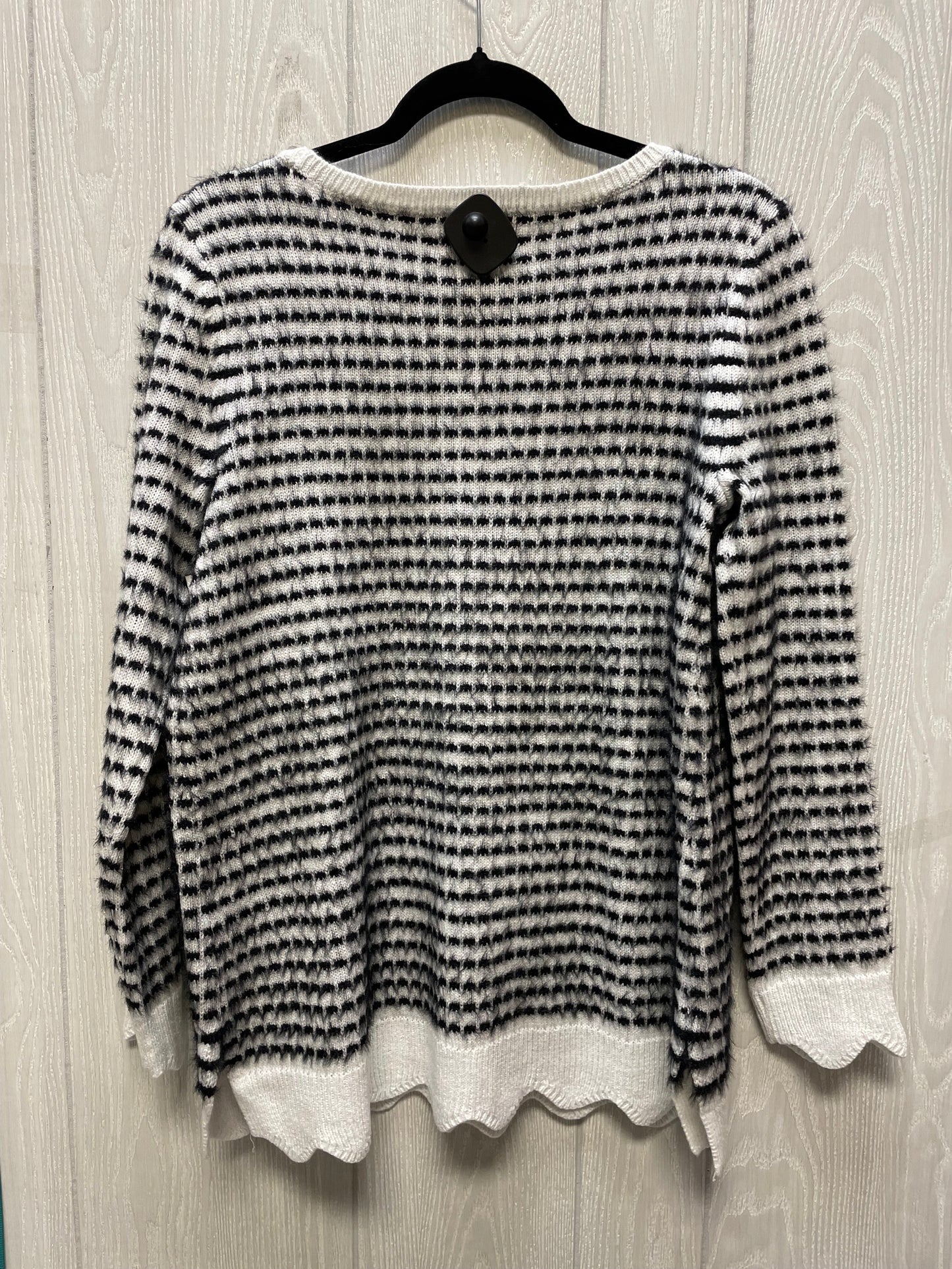 Sweater By Elle In Black & Cream, Size: M