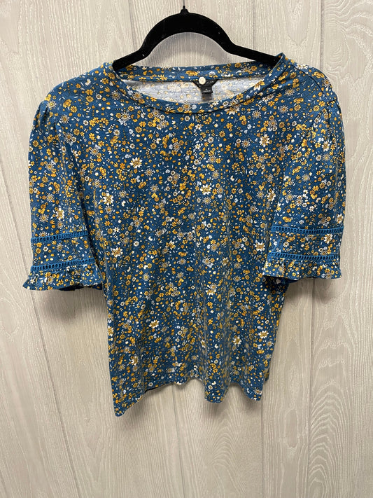 Top Short Sleeve By Ann Taylor In Floral Print, Size: M