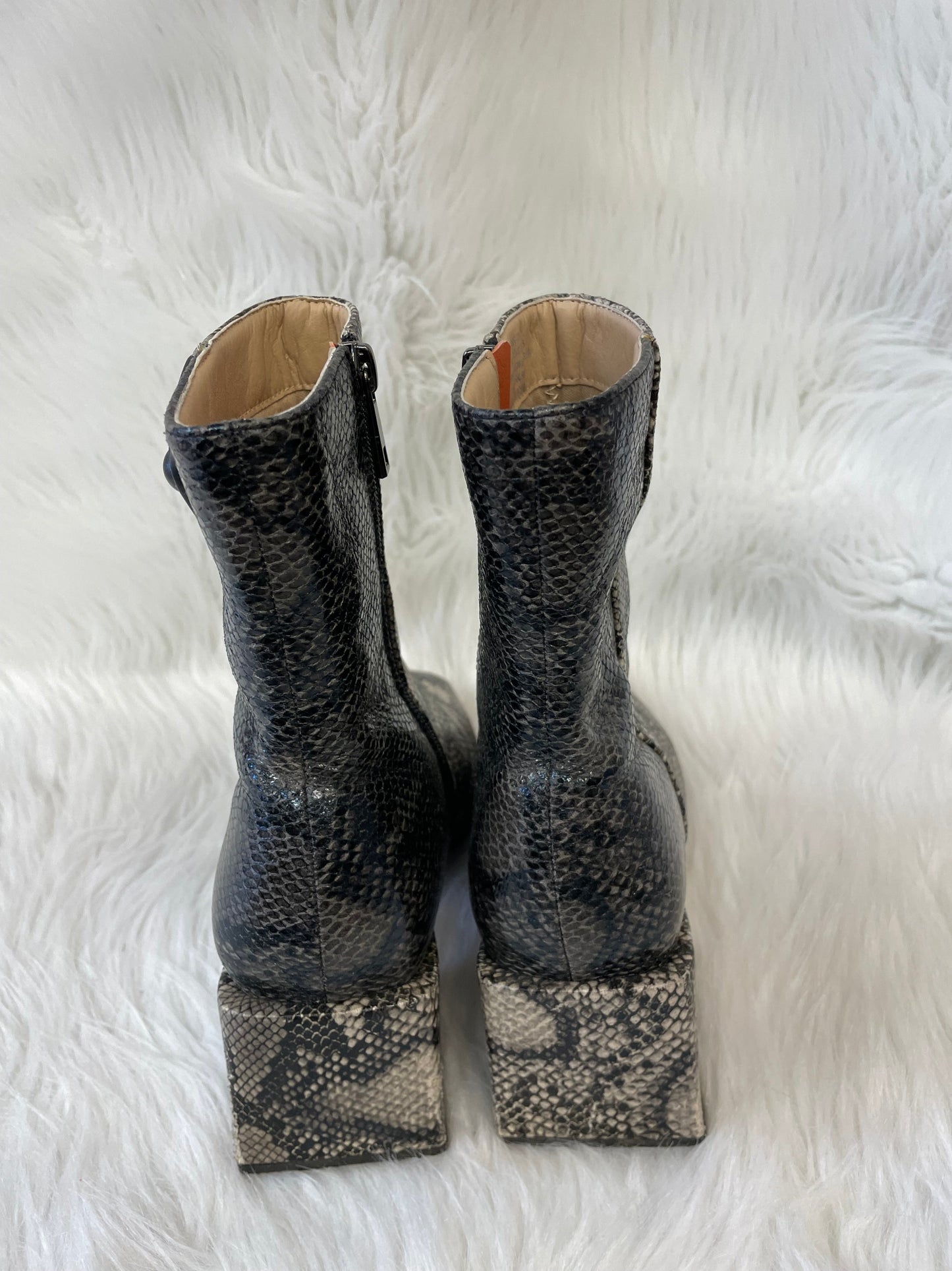 Boots Ankle Heels By French Connection In Snakeskin Print, Size: 7