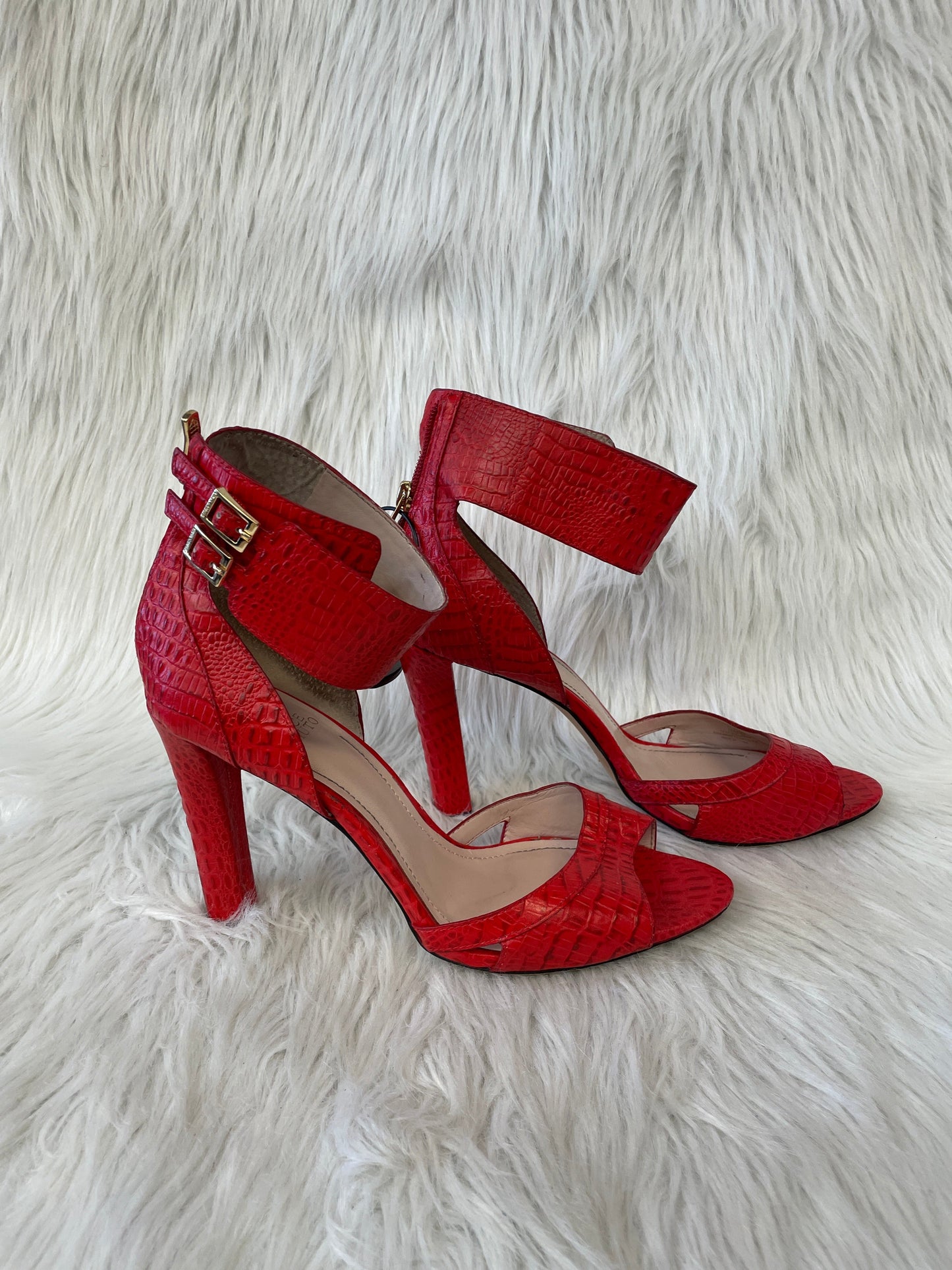 Sandals Heels Block By Vince Camuto In Red, Size: 10