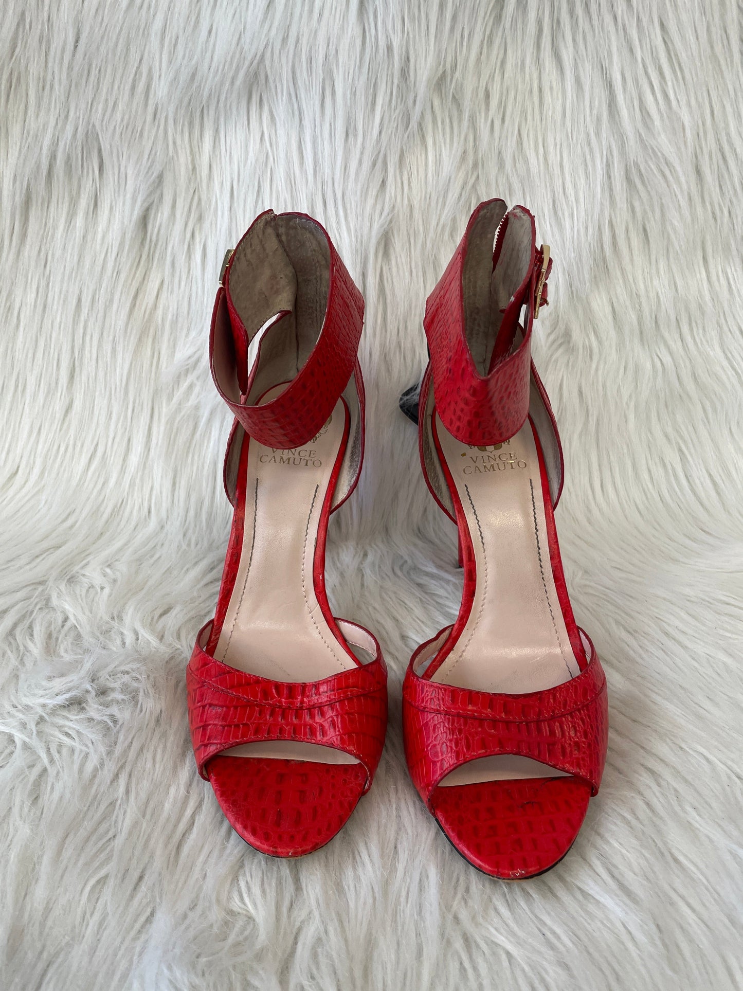 Sandals Heels Block By Vince Camuto In Red, Size: 10