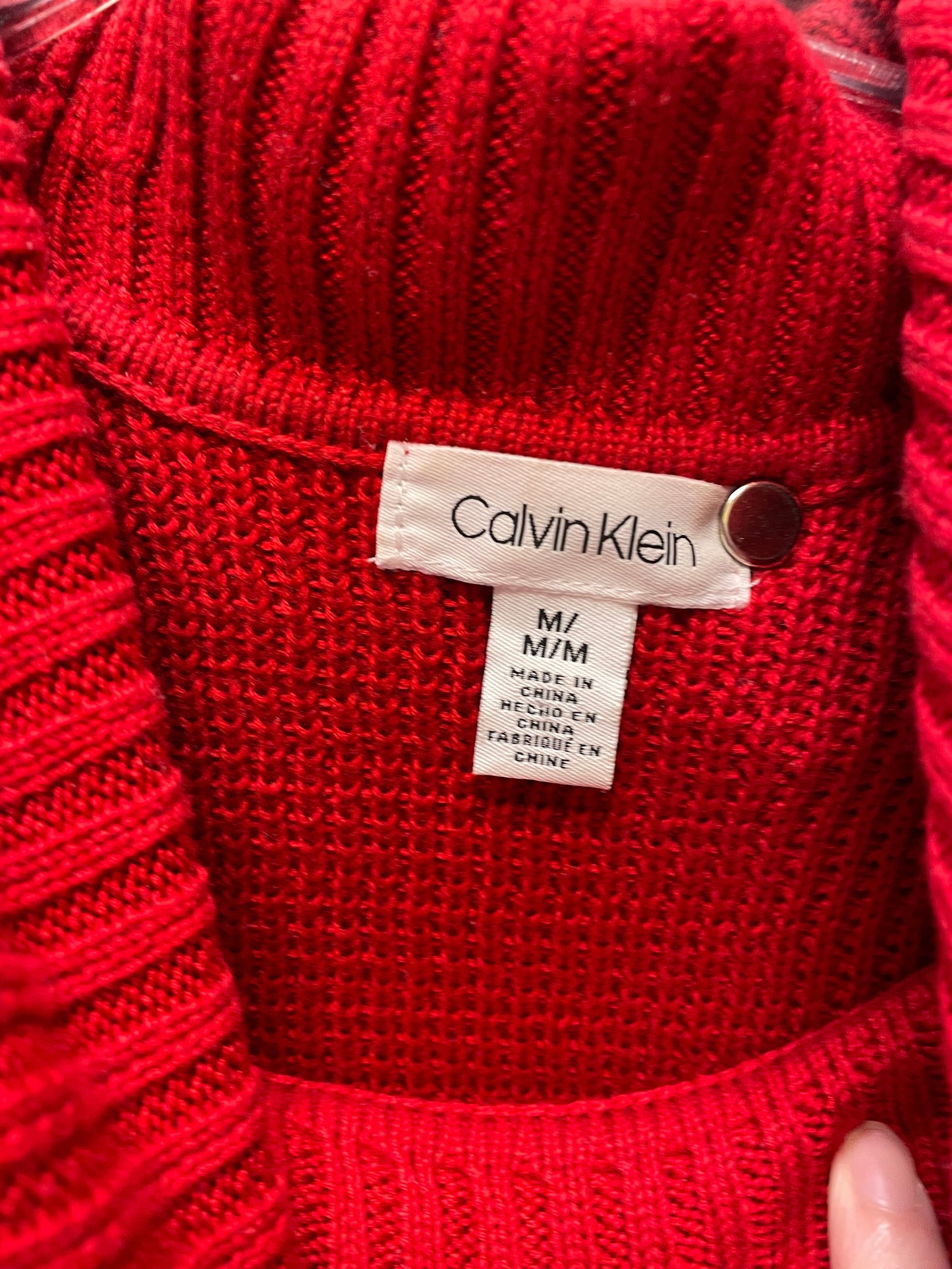 Sweater By Calvin Klein In Red, Size: M