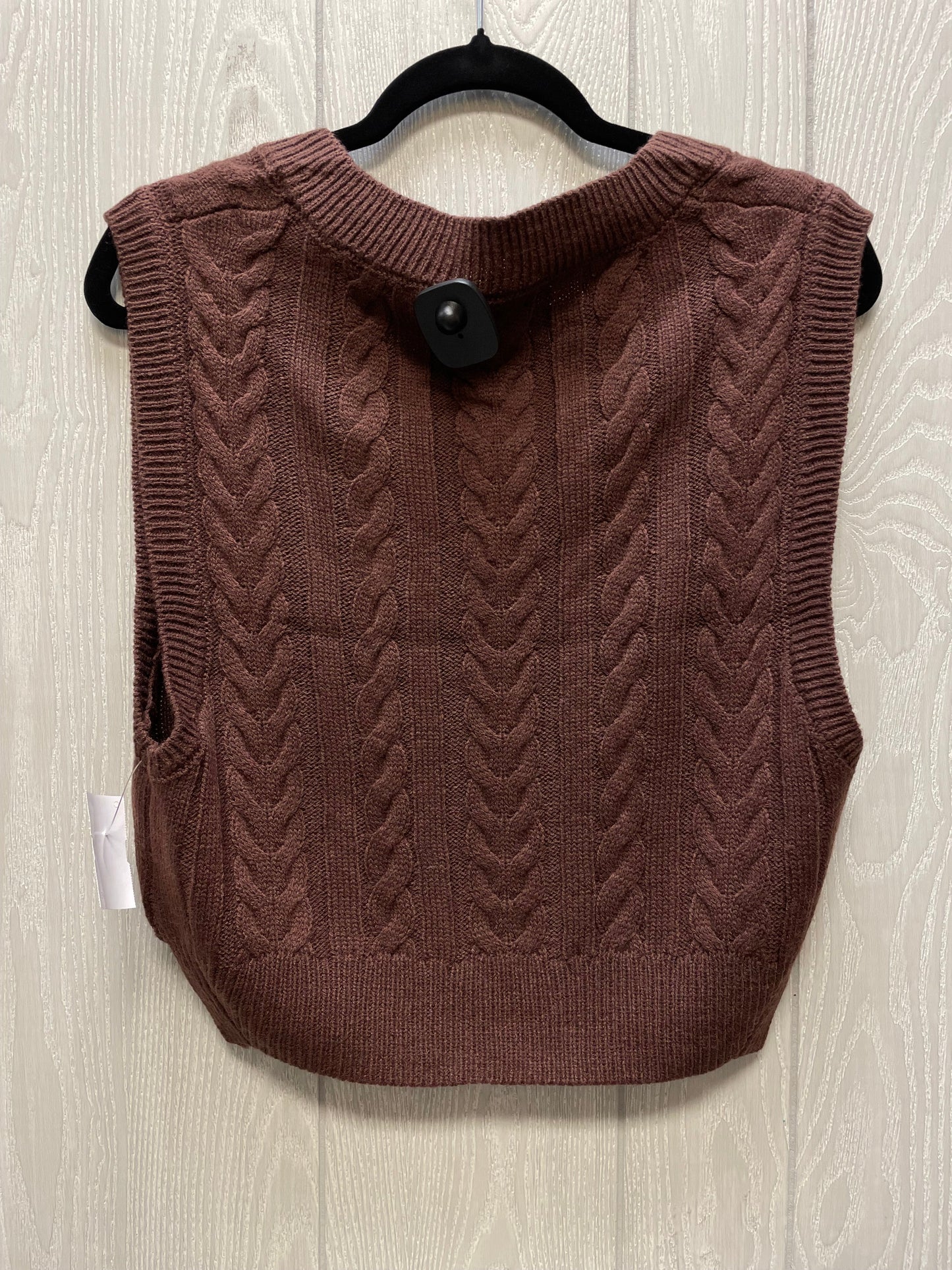 Sweater Short Sleeve By Love Tree In Brown, Size: M