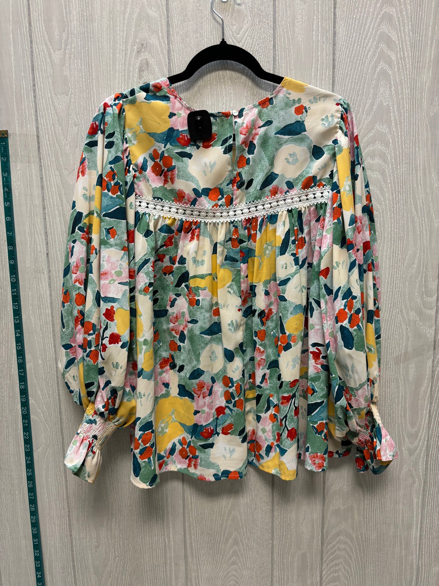 Blouse Long Sleeve By Entro In Floral Print, Size: M