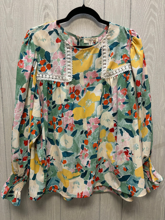 Blouse Long Sleeve By Entro In Floral Print, Size: M