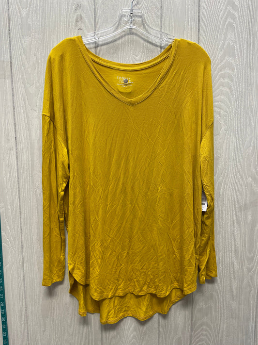 Top Long Sleeve Basic By Time And Tru In Yellow, Size: L