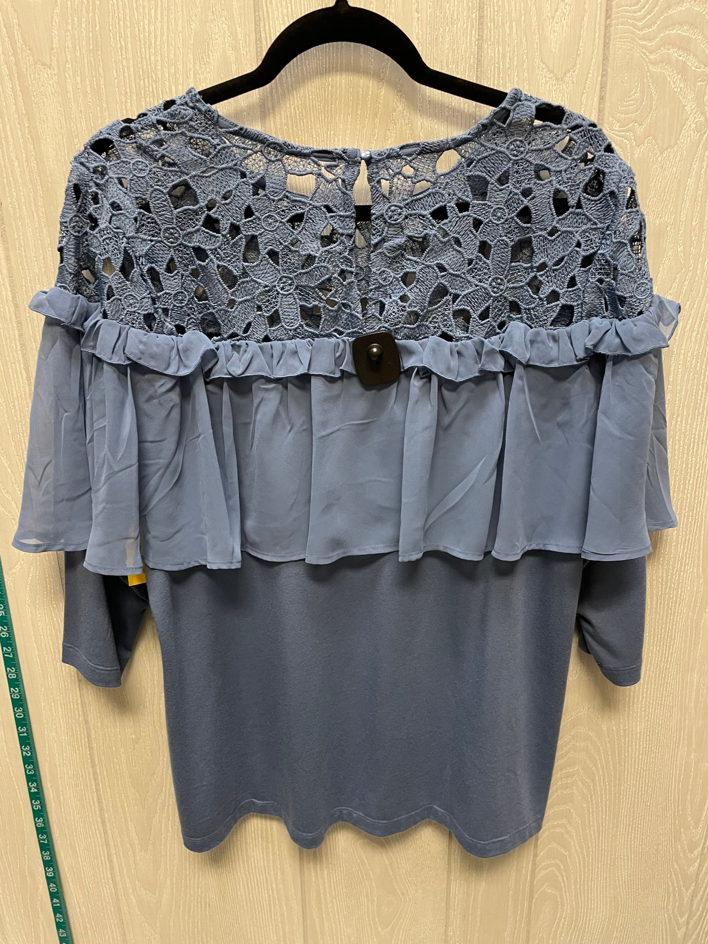 Blouse Short Sleeve By Lane Bryant In Blue, Size: 1x