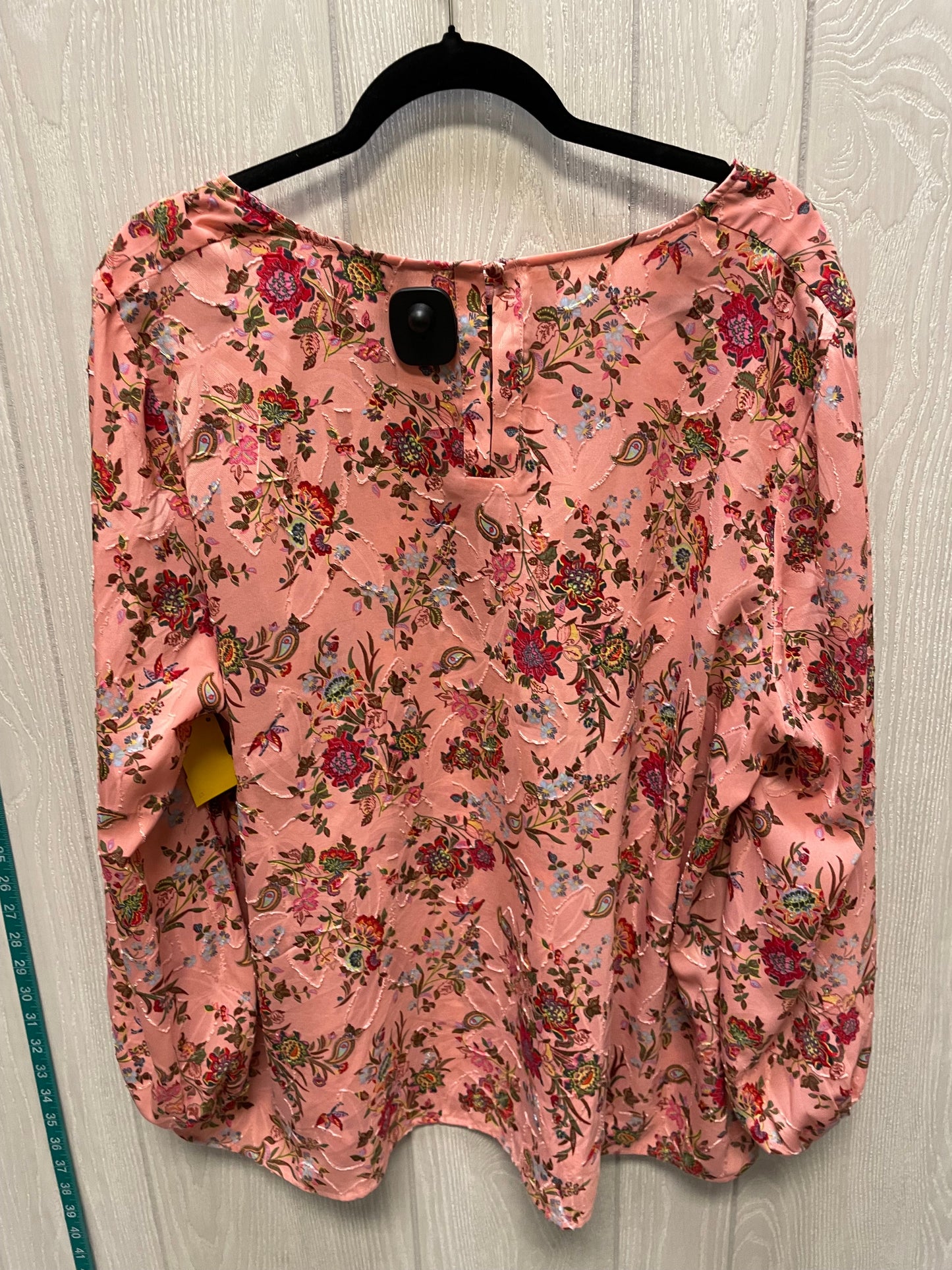 Blouse Long Sleeve By Loft In Floral Print, Size: 1x