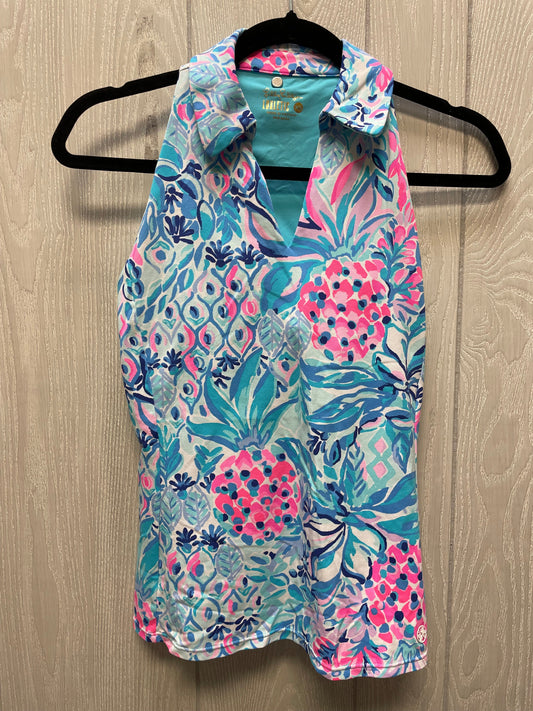 Top Sleeveless Designer By Lilly Pulitzer In Blue & Pink, Size: Xs