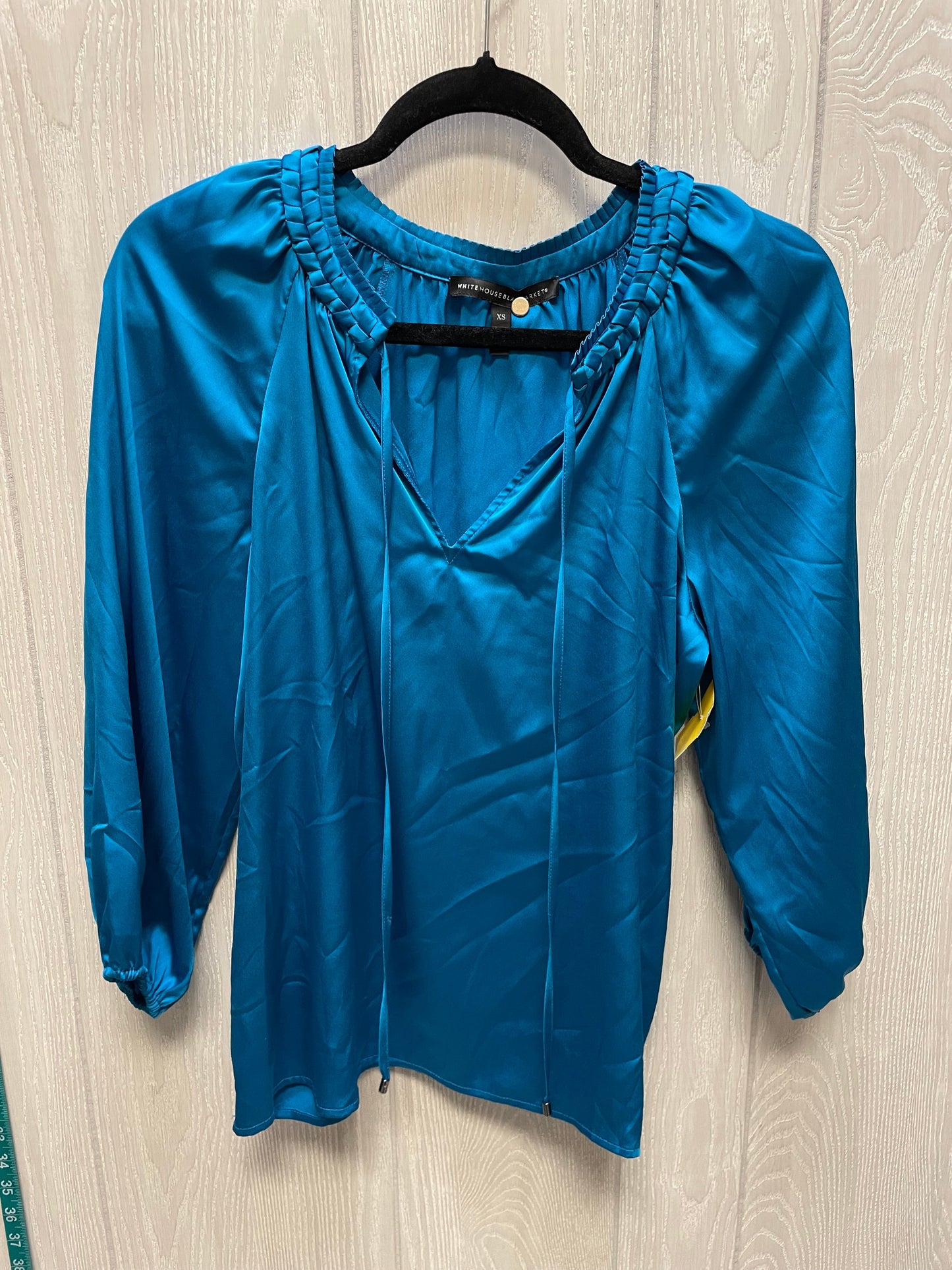 Blouse Long Sleeve By White House Black Market In Blue, Size: Xs