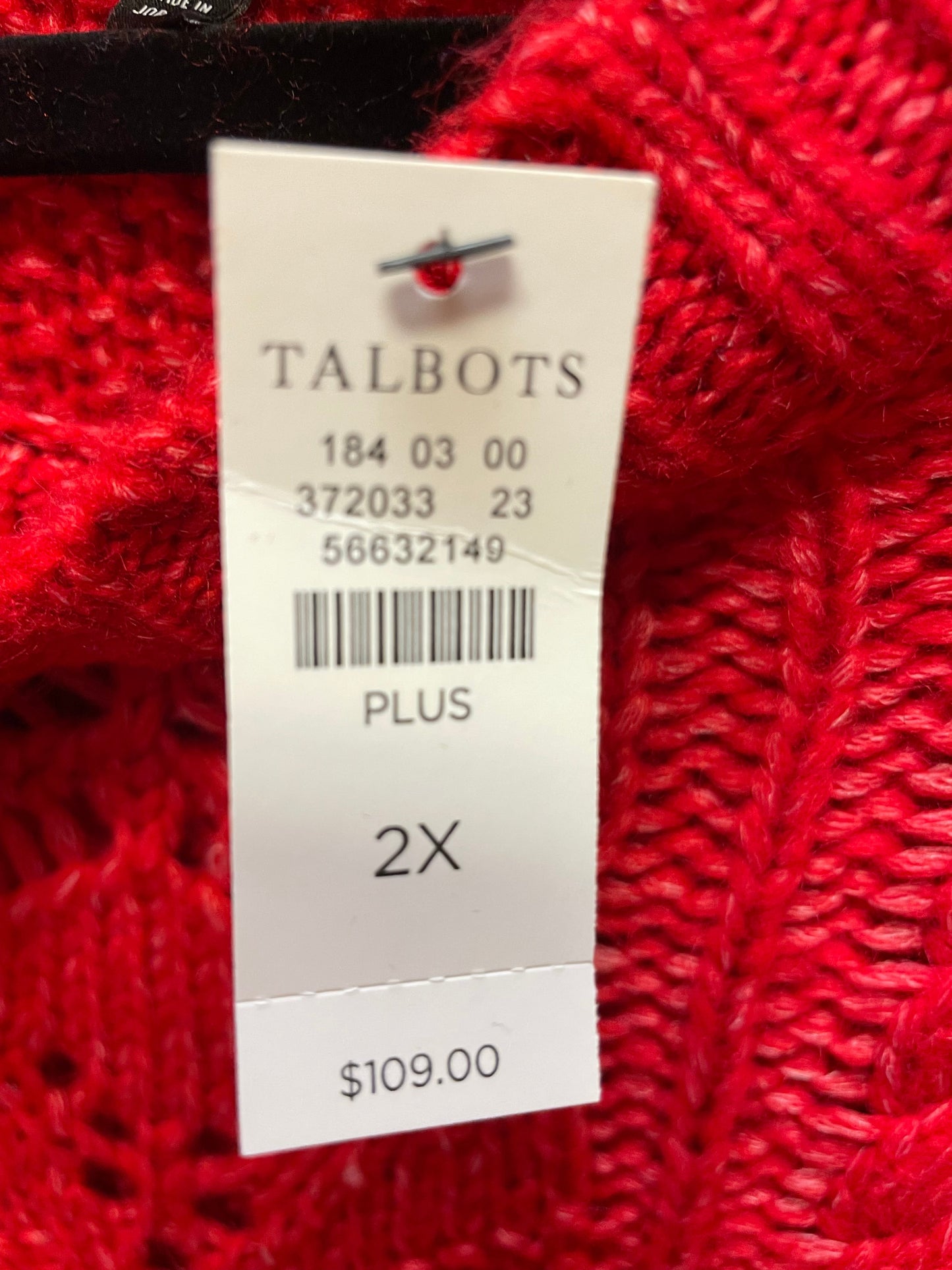 Sweater By Talbots In Red, Size: 2x