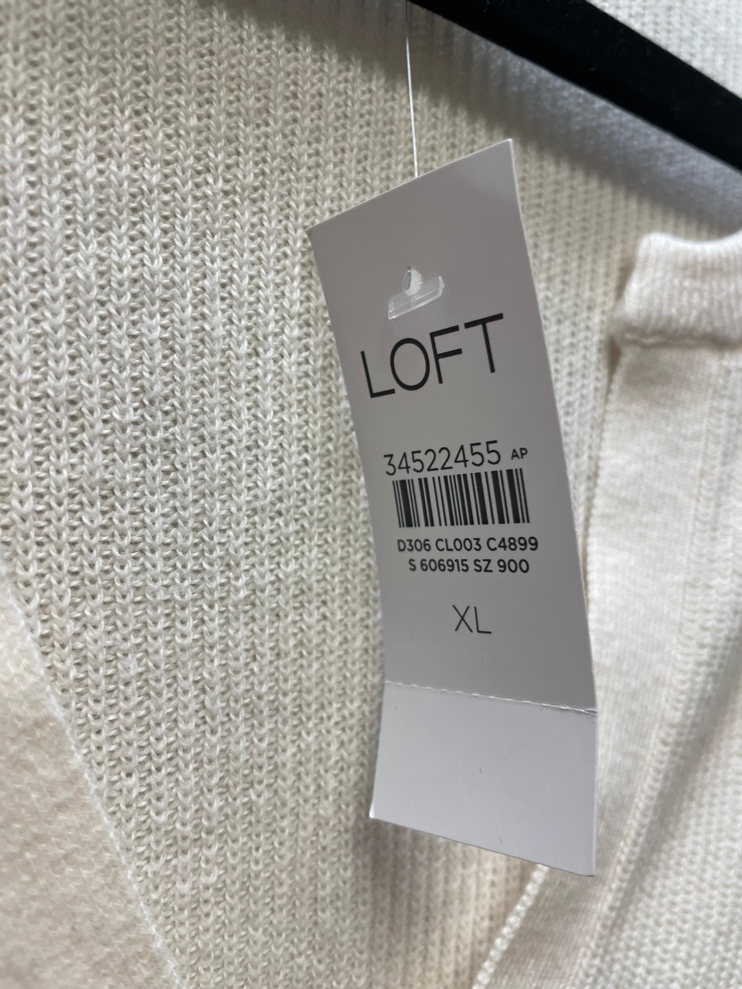 Sweater By Loft In Cream, Size: Xl