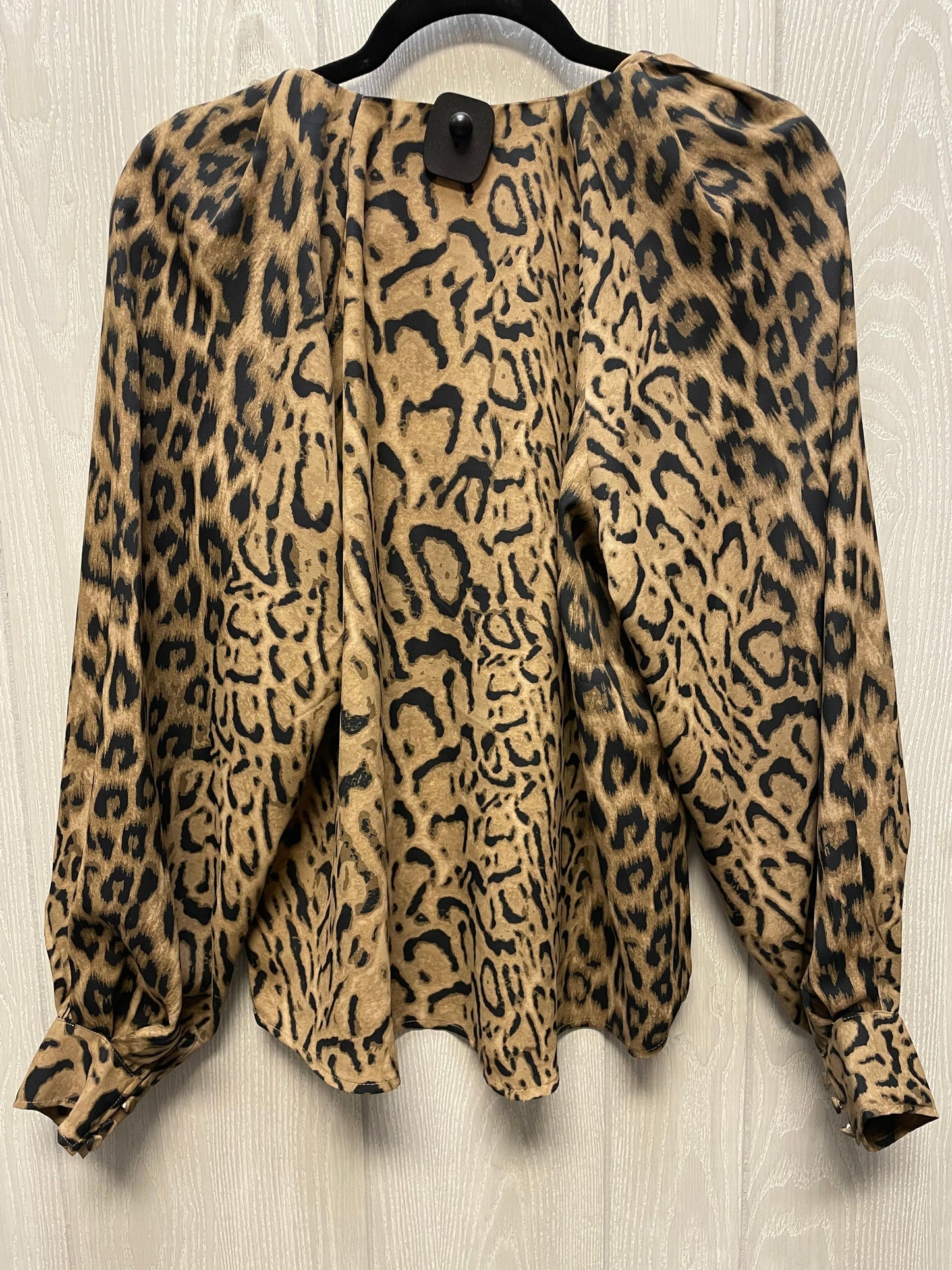 Blouse Long Sleeve By Express In Animal Print, Size: M