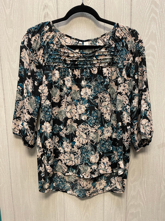 Blouse 3/4 Sleeve By Lc Lauren Conrad In Floral Print, Size: S