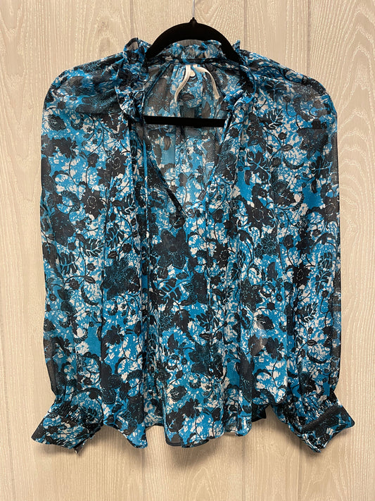 Blouse Long Sleeve By Anthropologie In Blue, Size: S