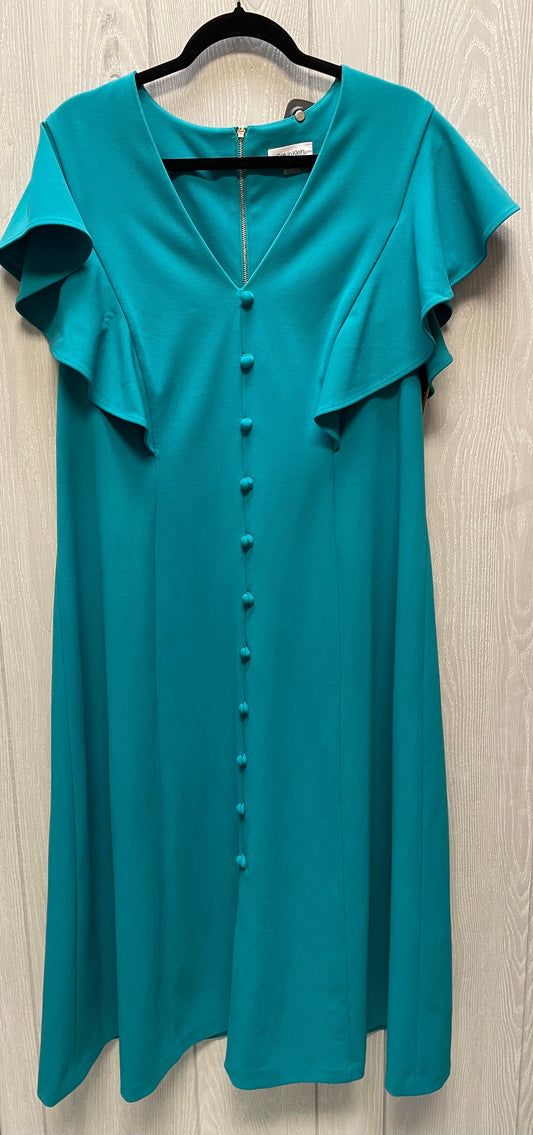 Dress Work By Calvin Klein In Green, Size: L