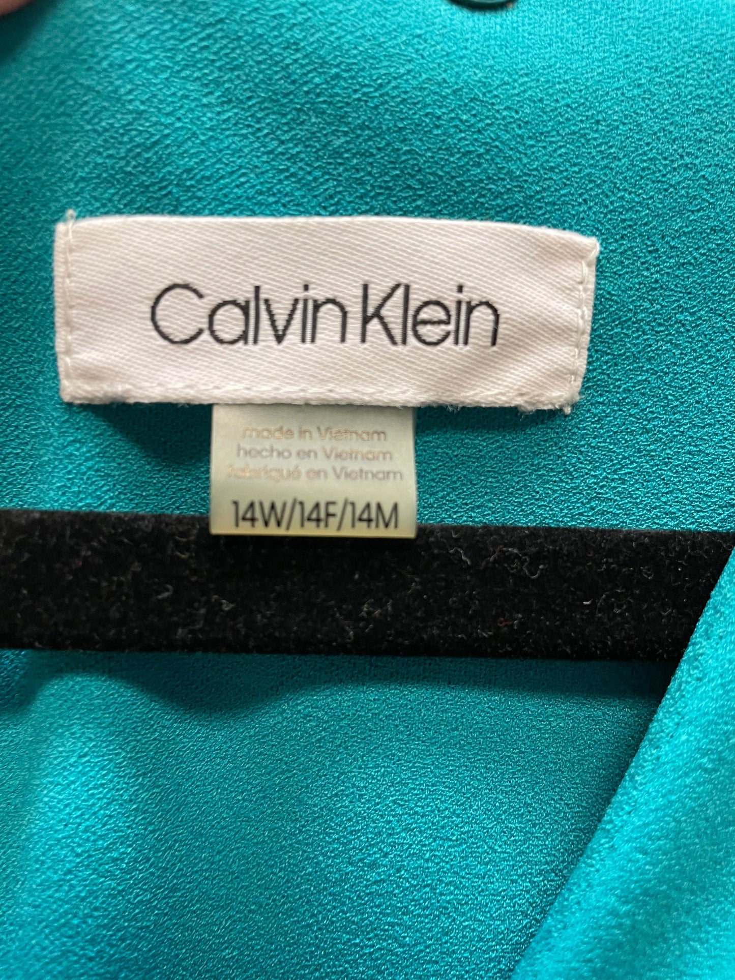 Dress Work By Calvin Klein In Green, Size: L