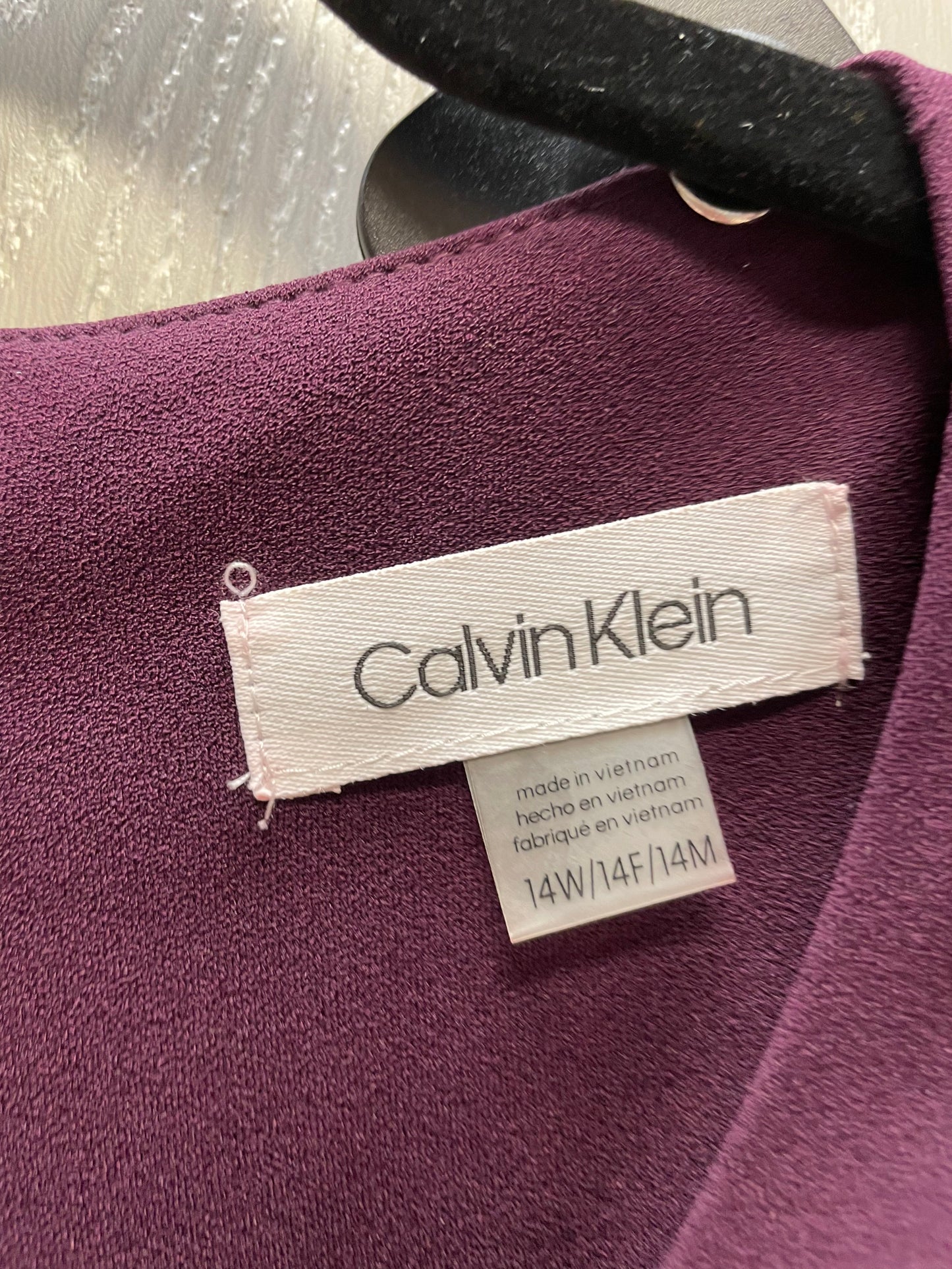 Dress Work By Calvin Klein In Purple, Size: L