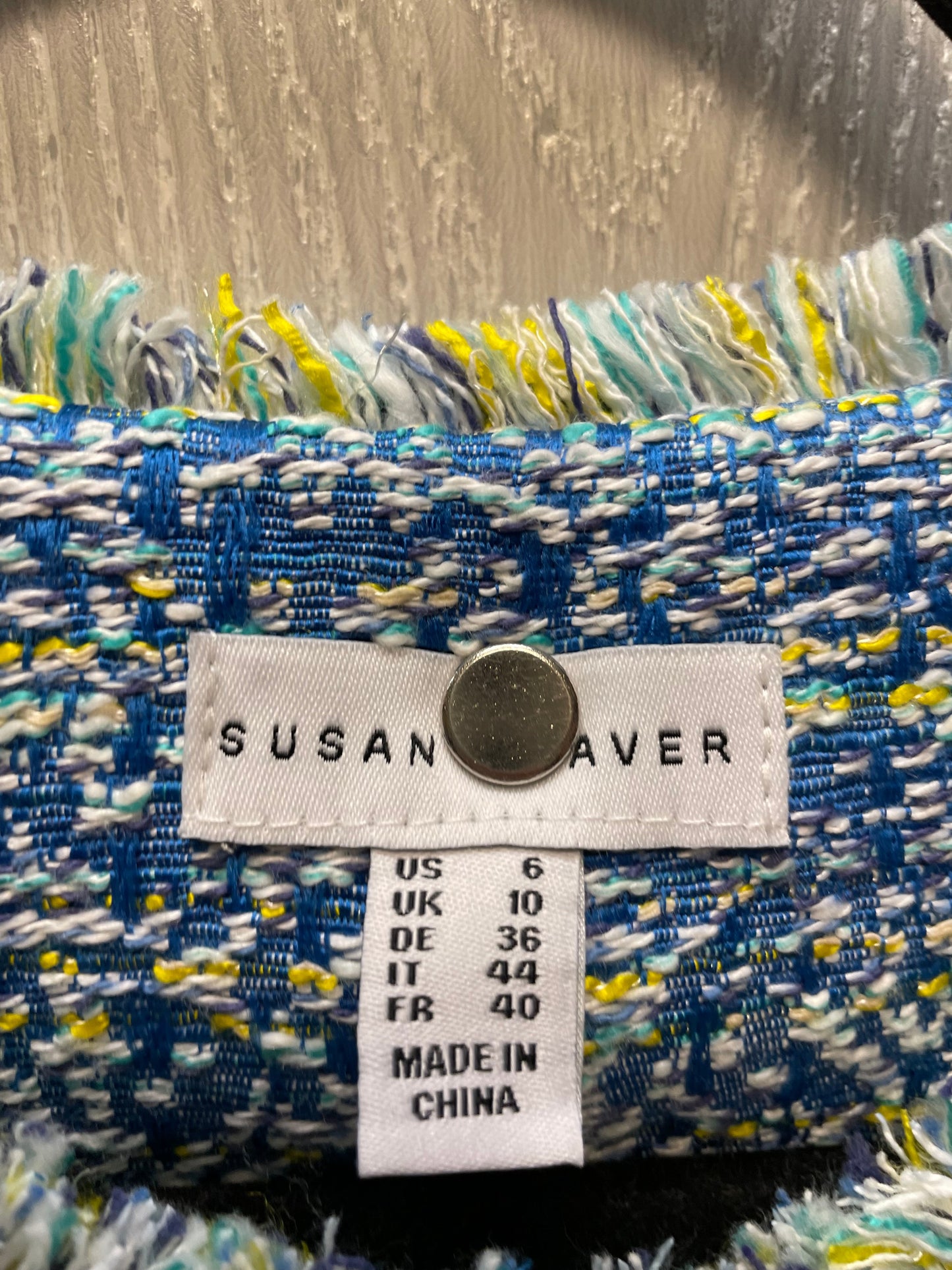 Blazer By Susan Graver In Blue & Yellow, Size: S