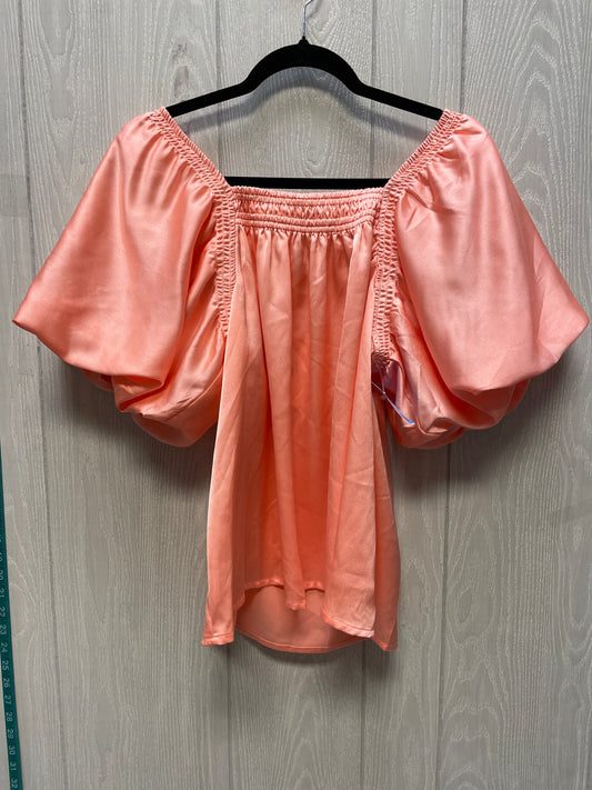 Blouse Short Sleeve By Entro In Coral, Size: S