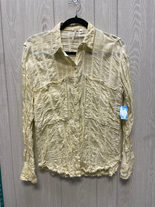 Top Long Sleeve By Free People In Yellow, Size: Xs