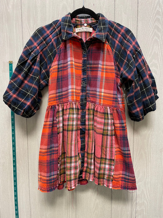 Tunic Short Sleeve By We The Free In Plaid Pattern, Size: Xs