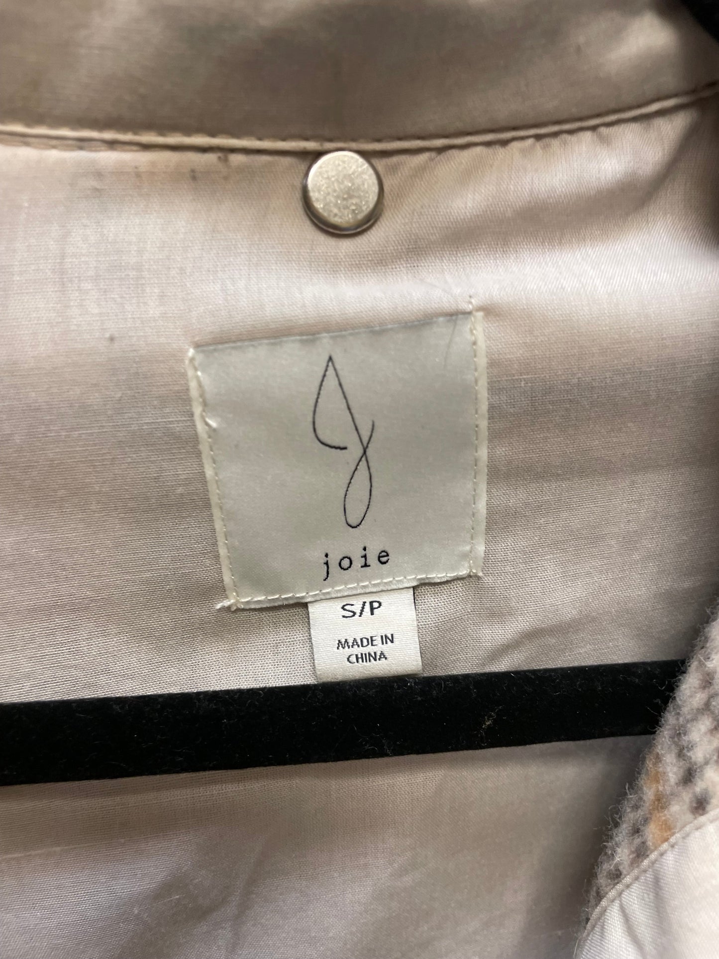 Jacket Shirt By Joie In Brown & Tan, Size: S