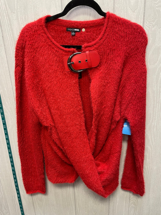 Sweater By Fashion Nova In Red, Size: L