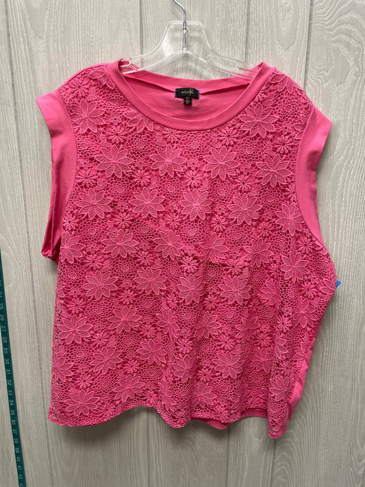 Top Short Sleeve By ONWELFTH In Pink, Size: 3x