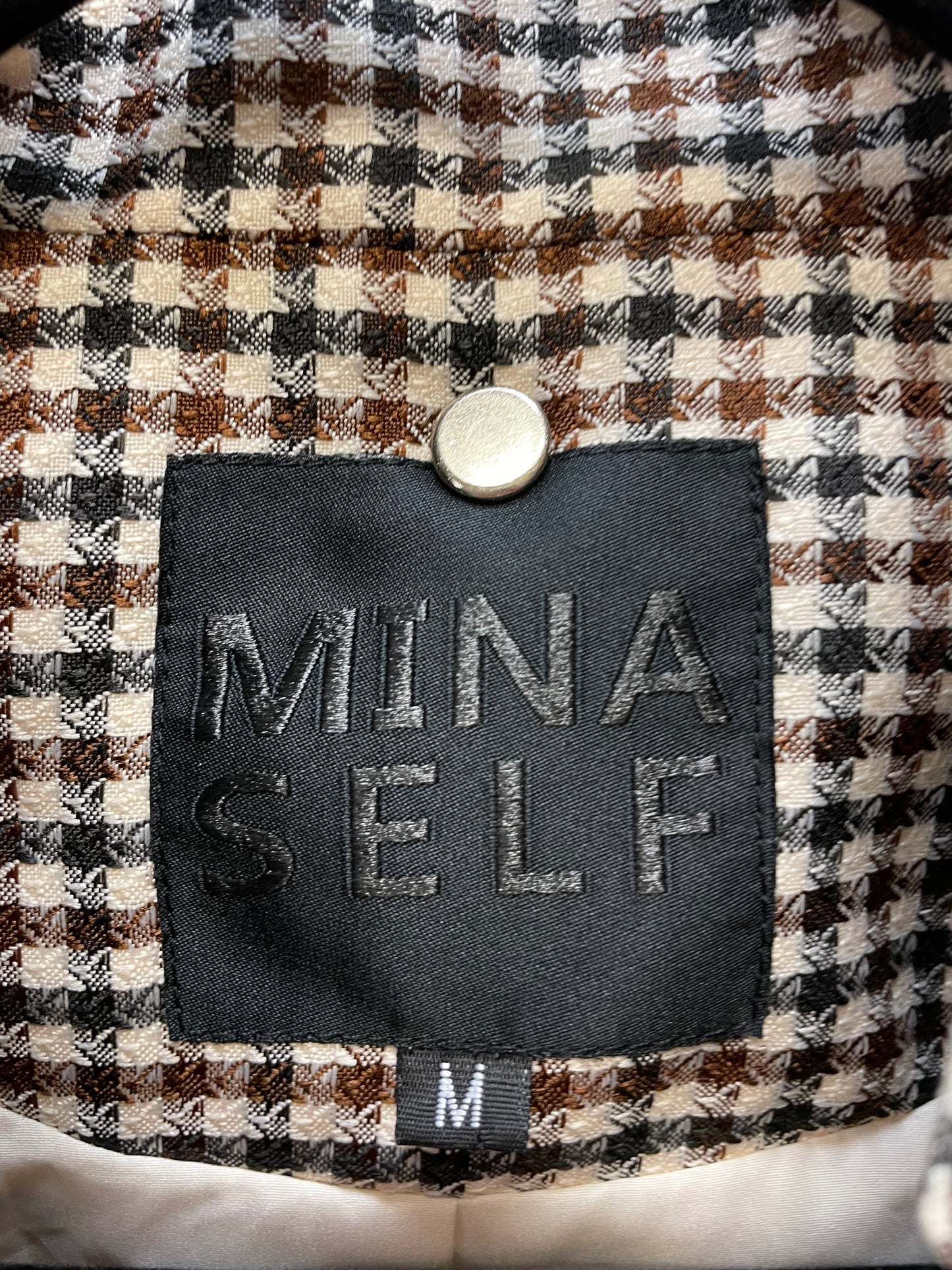 Blazer By mina self In Brown & Cream, Size: M