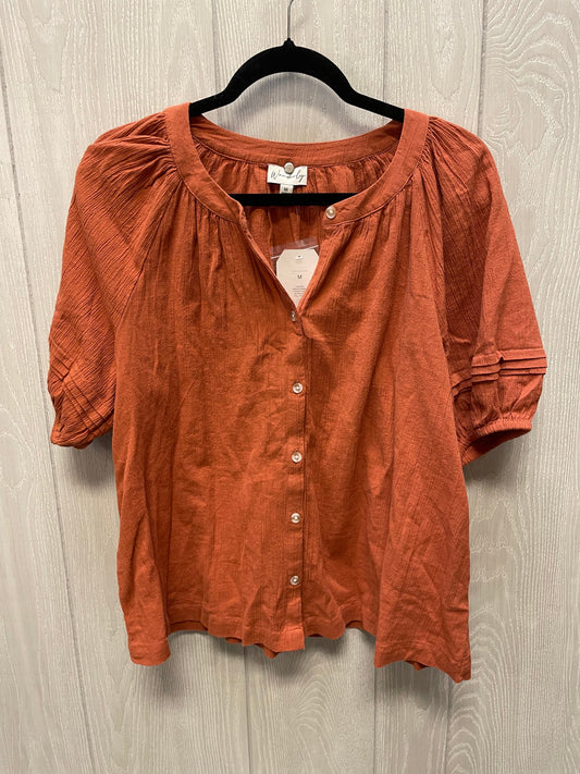 Top Short Sleeve By Wonderly In Orange, Size: M