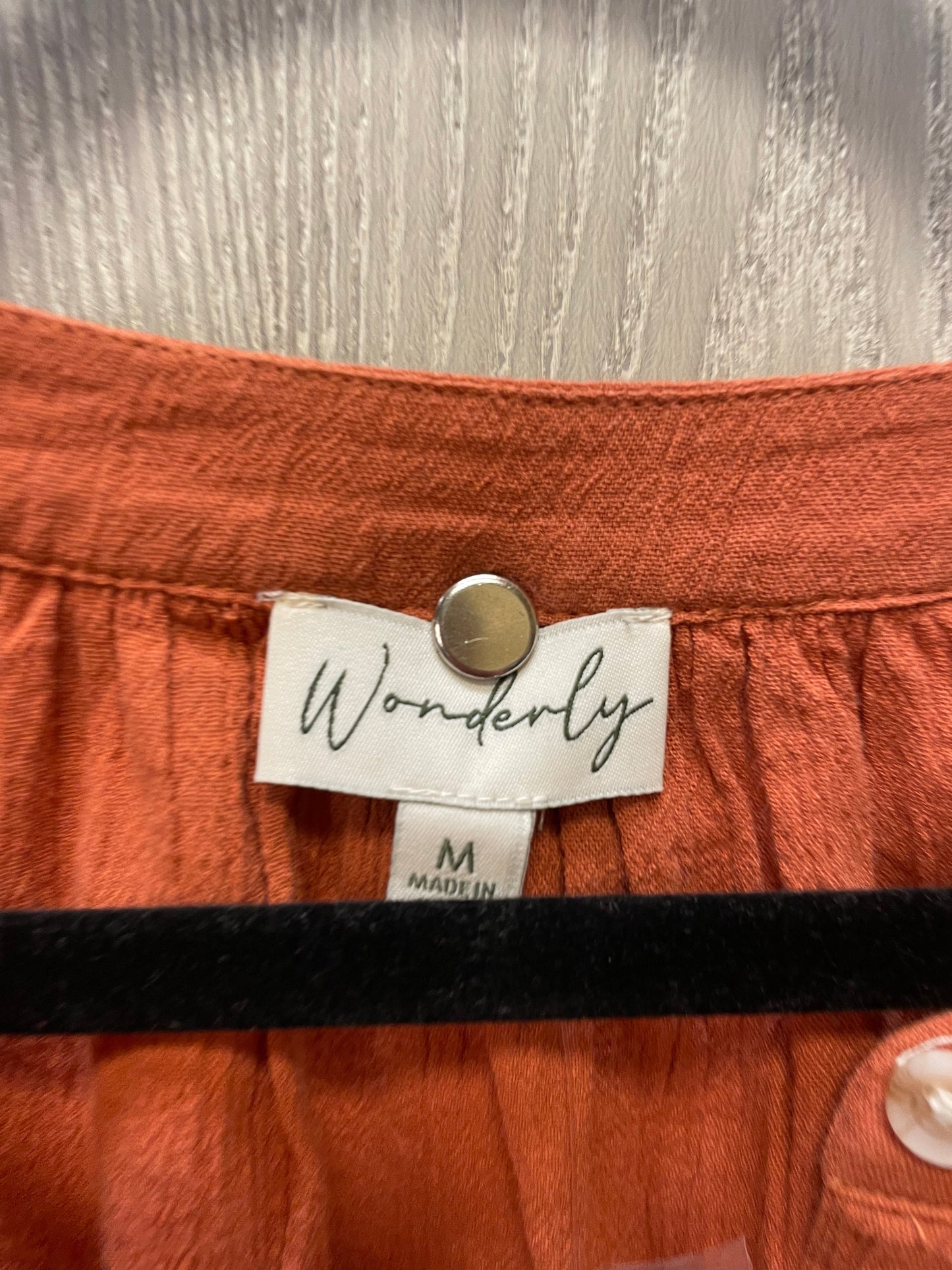 Top Short Sleeve By Wonderly In Orange, Size: M