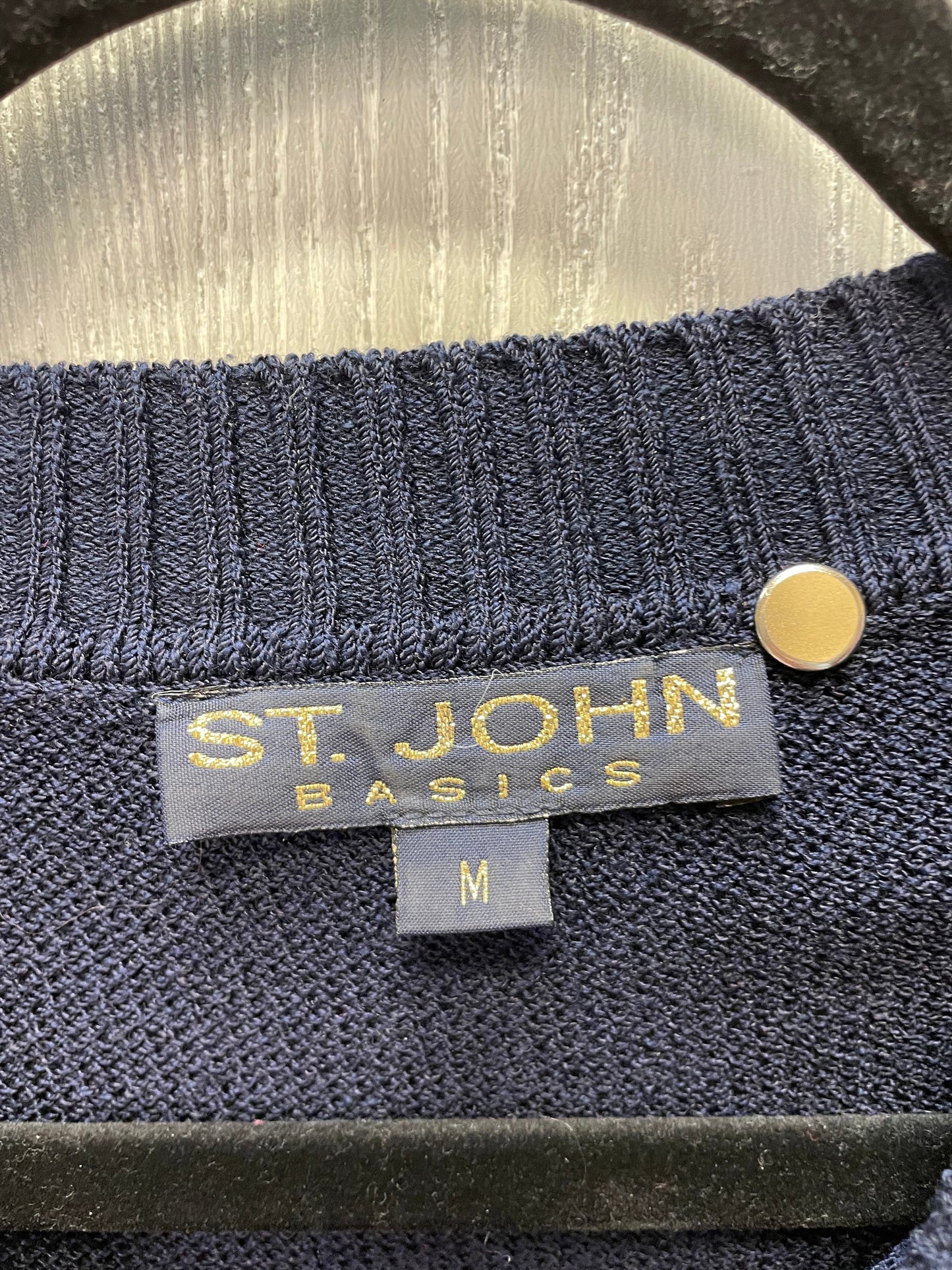 Sweater Luxury Designer By St. John In Navy, Size: M