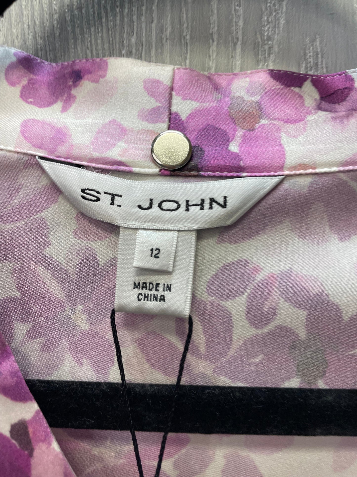 Blouse Luxury Designer By St. John In Floral Print, Size: 12