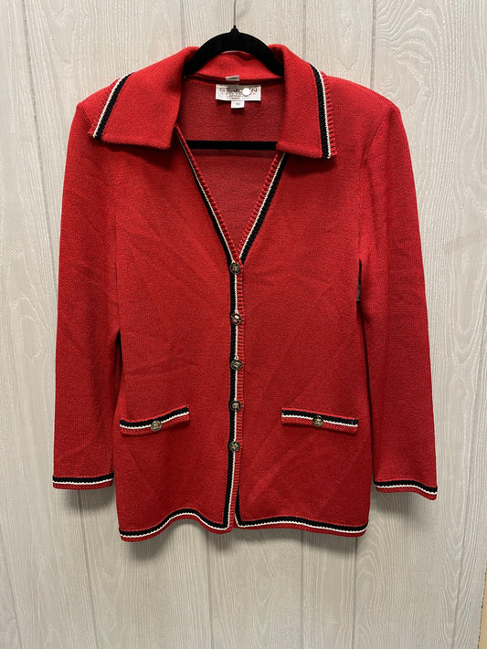 Blazer Luxury Designer By St John Collection In Red, Size: 10