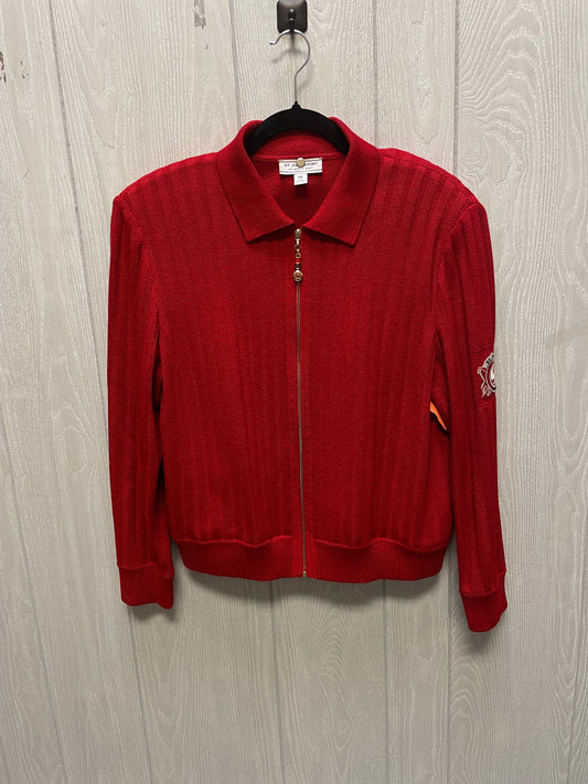 Jacket Luxury Designer By St. John In Red, Size: M