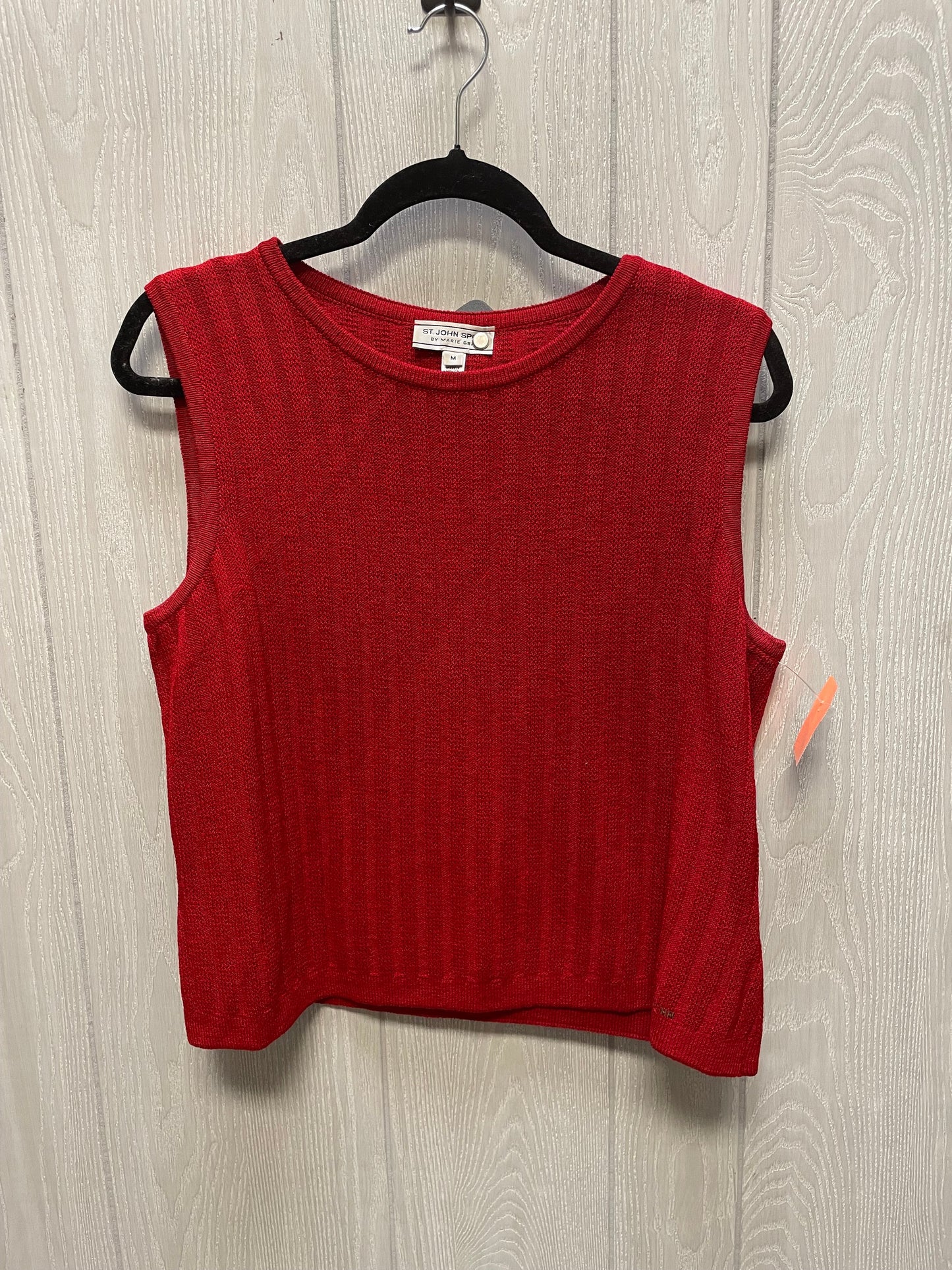 Top Sleeveless Luxury Designer By St. John In Red, Size: M