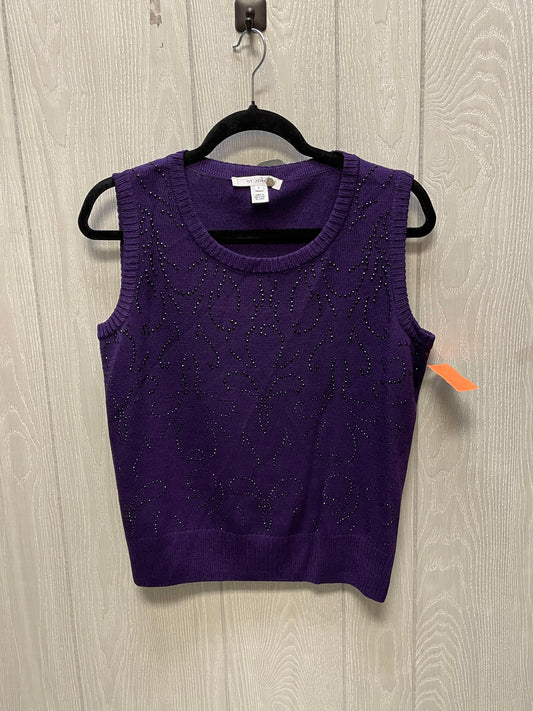 Top Sleeveless Luxury Designer By St. John In Purple, Size: M