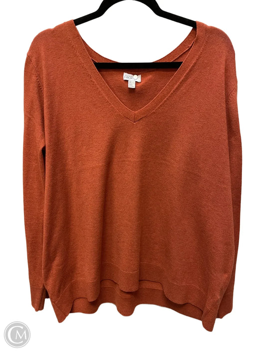 Sweater By Nordstrom In Orange, Size: 3x