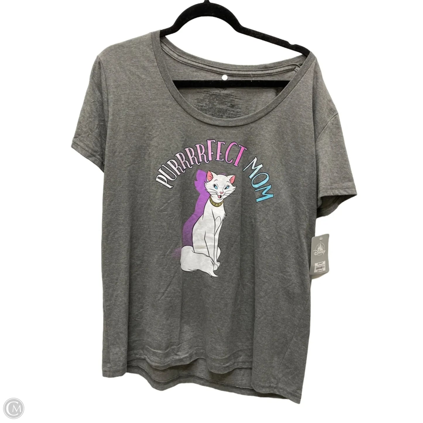 Top Short Sleeve By Disney Store In Grey, Size: 1x