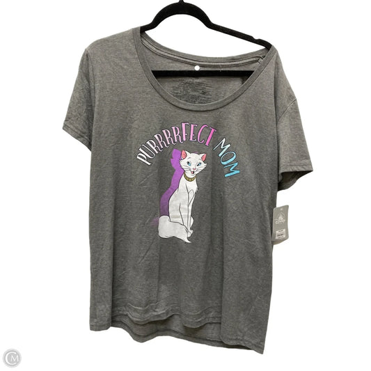 Top Short Sleeve By Disney Store In Grey, Size: 1x