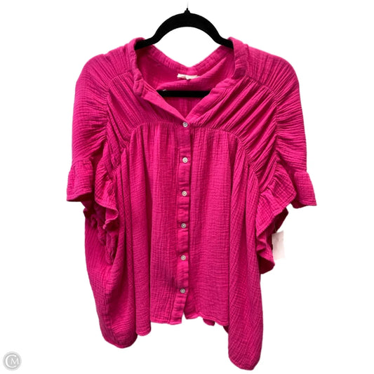 Top Short Sleeve By Bibi In Pink, Size: M