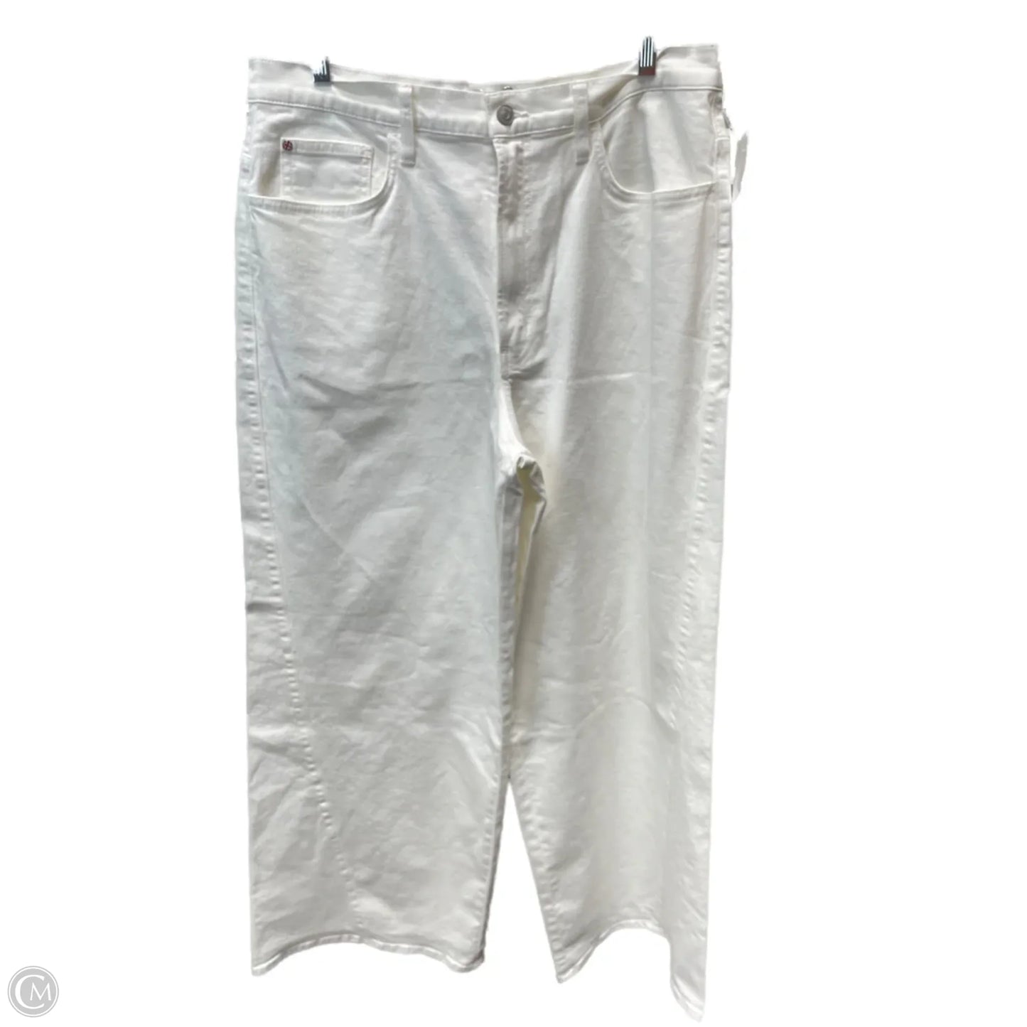 Jeans Wide Leg By Hudson In Cream Denim, Size: 18