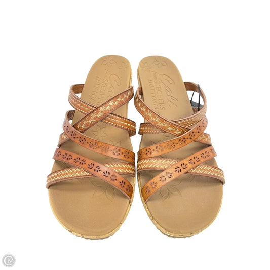 Sandals Heels Wedge By Skechers In Brown, Size: 10